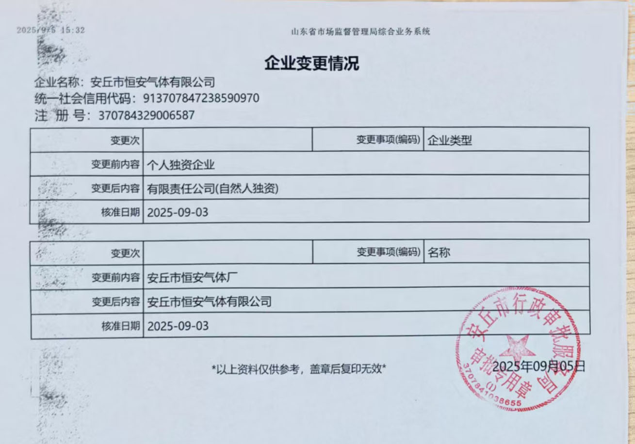 企业变更公示